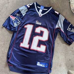 Reebok Navy and Silver Men's Jersey